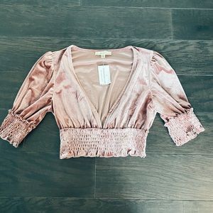 WINDSOR Pink Velvet Crop Top
